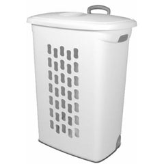 Wheeled Hamper Plastic, White