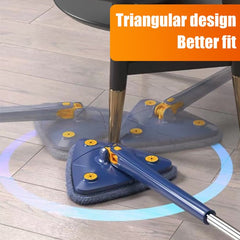 Cleaning Mop,360 Degrees Rotatable Extendable 51Inch Triangle Automatic Water Squeezing