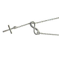 Stainless Steel Infinity Charm Cross Pendant for Women