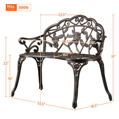 Outdoor Durable Aluminium Garden Bench