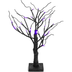 Halloween Decorations, Black Tree w/ Purple LED Lights (18 in.)