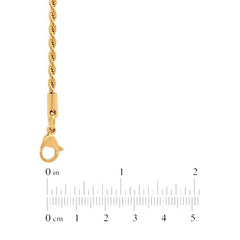 Gold-Tone Stainless Steel 2.3MM Rope Link 24" Chain Necklace, Unisex
