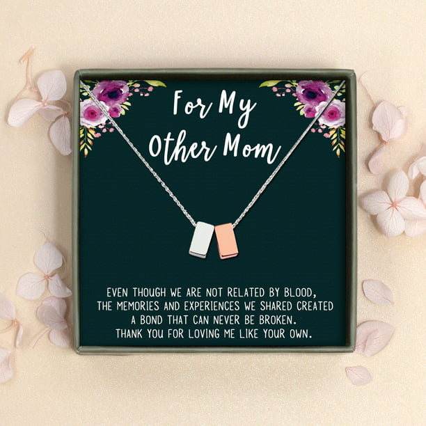 Step Mom Gift, Gift for Other Mom, Cube Necklace Jewelry Gift for Mothers Day 1 Silver & 1 Rose Gold