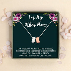 Step Mom Gift, Gift for Other Mom, Cube Necklace Jewelry Gift for Mothers Day 1 Silver & 1 Rose Gold