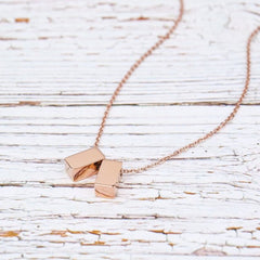 Step Mom Gift, Gift for Other Mom, Cube Necklace Gift for Mothers Day- Rose Gold