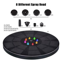 8LED Solar Powered Floating Bird Bath Water Fountain Outdoor Pond Pool Garden