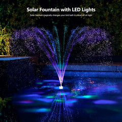 8LED Solar Powered Floating Bird Bath Water Fountain Outdoor Pond Pool Garden