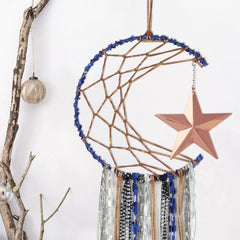 Woven Wall Hanging Star Moon Dream Catcher Handmade Ornament Decor