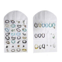 Jewelry Hanging Non-Woven Organizer Holder 32 Pockets 18 Hook & Loops