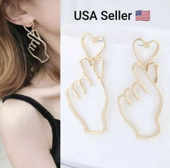 Hollow Hand Stud Earrings Women Jewelry Fashion Abstract Art
