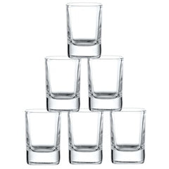 Shot Glasses Set of 6, 2 Oz Heavy Base Dishwasher Safe Shot Glasses