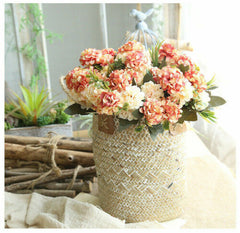 10 Heads Artificial Hydrangea Flowers Silk Bouquet Party
