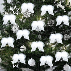 10Pcs Angel Wings Christmas Tree Feather Hanging Decor Xmas Pendant Home Decor