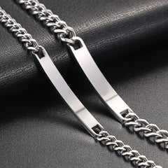 2pcs His Beauty Her Beast Matching Stainless Steel Lover Couple Promise Bracelet