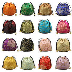 16~32 Silk Brocade Jewelry Pouch Bag Drawstring Coin Purse Gift Bag Value Set