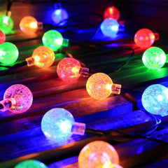 Solar 50 LED String Light Crystal Ball Garden Yard Decor Lamp Outdoor Waterproof