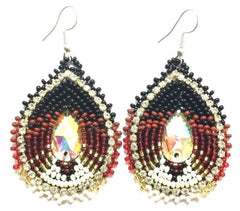 Native Style Beaded Teardrop Seed Bead Earrings Fashion Jewelry Ethnic Design